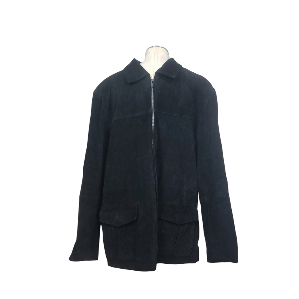 Middlebrook Park Black Suede Leather Full Zip Men's Jacket L